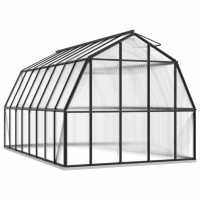 Miniatyr av produktbild för Växthus med basram antracit 12,63 m² aluminium