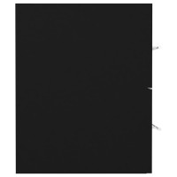 Produktbild för Badrumsskåp med inbyggt handfat svart konstruerat trä