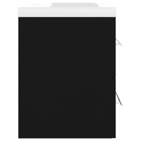 Produktbild för Badrumsskåp med inbyggt handfat svart konstruerat trä