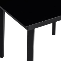 Produktbild för Trädgårdsbord svart 80x80x74 cm stål och glas