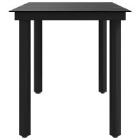 Produktbild för Trädgårdsbord svart 140x70x74 cm stål och glas