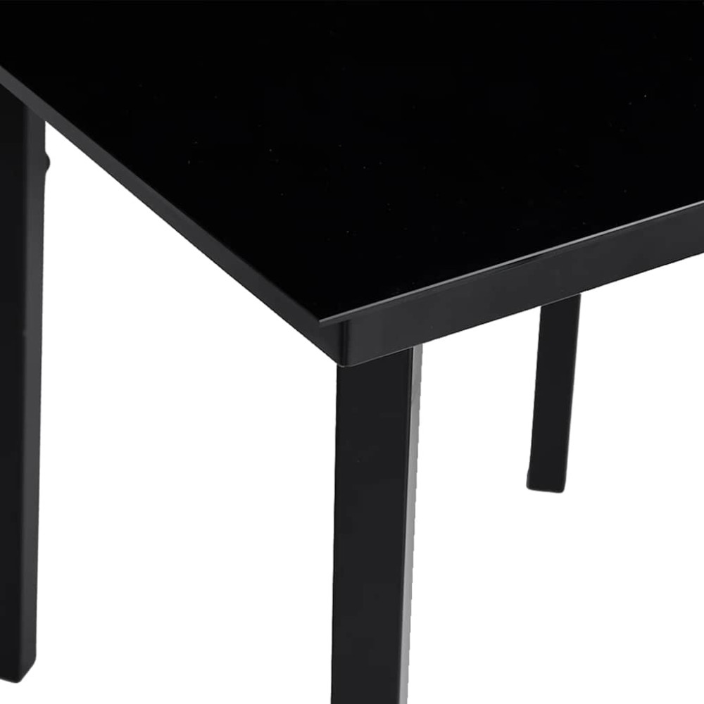 Produktbild för Trädgårdsbord svart 140x70x74 cm stål och glas