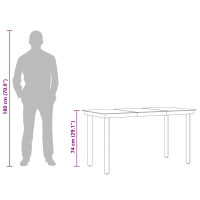 Produktbild för Trädgårdsbord svart 140x70x74 cm stål och glas