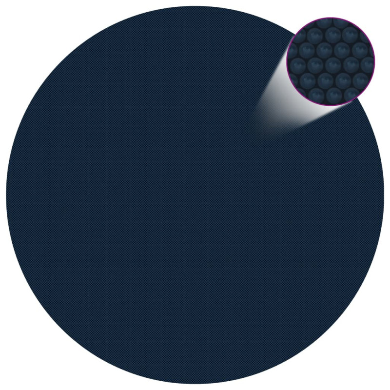 Produktbild för Värmeduk för pool PE 210 cm svart och blå
