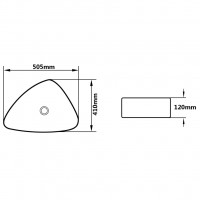 Produktbild för Handfat keramik triangulär svart 50,5x41x12 cm