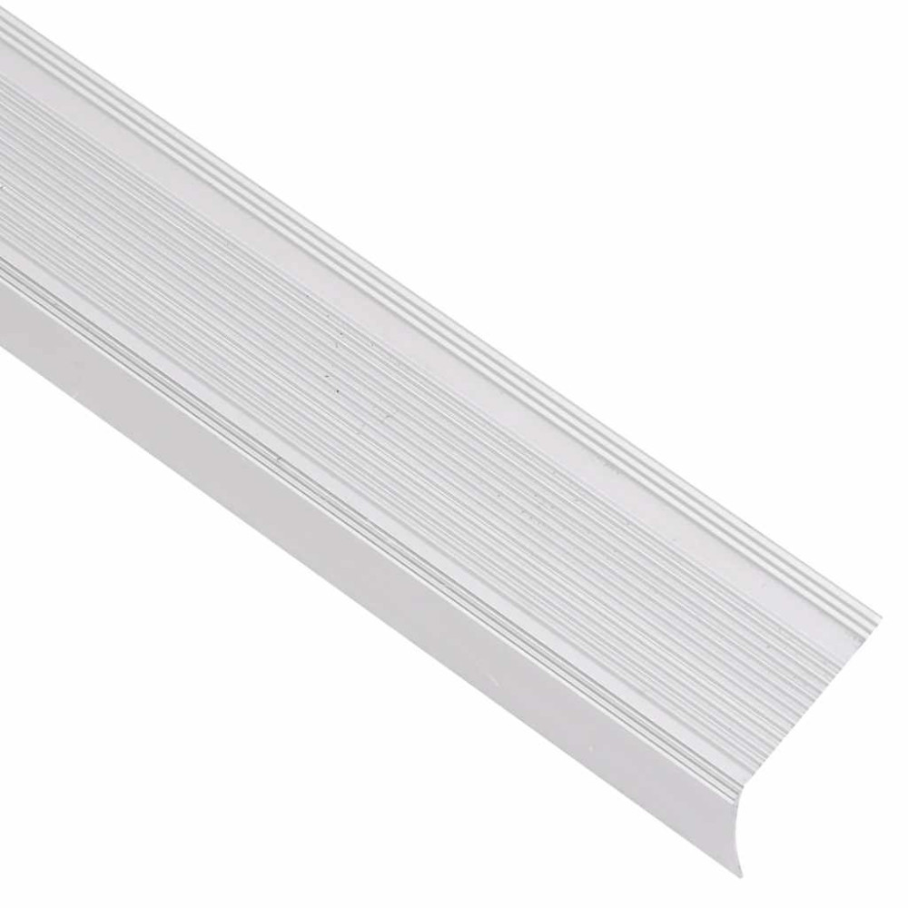 Produktbild för Trappnäsor i L-form 5 st aluminium 100 cm silver