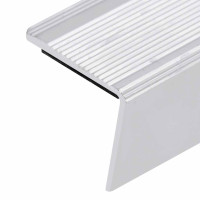 Produktbild för Trappnäsor i L-form 5 st aluminium 100 cm silver
