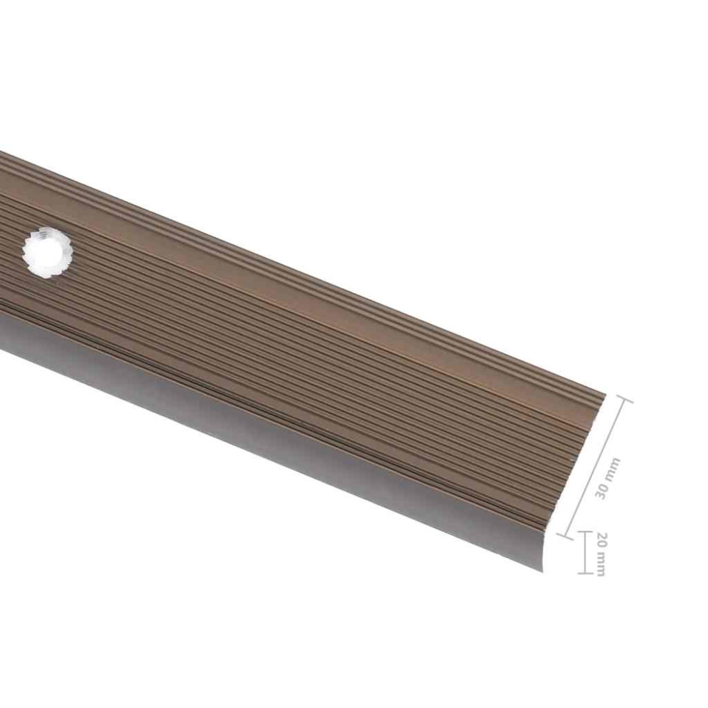Produktbild för L-formade halkskydd för trapp 5 st aluminium 100 cm brun