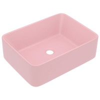 Miniatyr av produktbild för Lyxigt handfat matt rosa 41x30x12 cm keramik