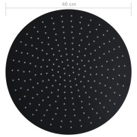Produktbild för Takduschhuvud rostfritt stål 40 cm rund svart