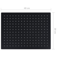 Produktbild för Regnduschhuvud rostfritt stål 40x30 cm rektangulärt svart