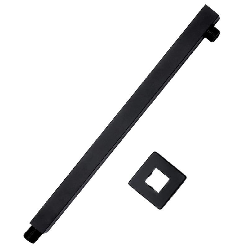 Produktbild för Duscharm fyrkantig rostfritt stål 201 svart 40 cm
