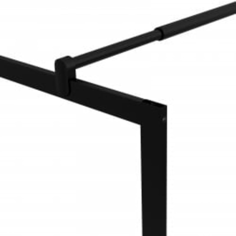 Produktbild för Duschvägg med härdat glas svart 115x195 cm
