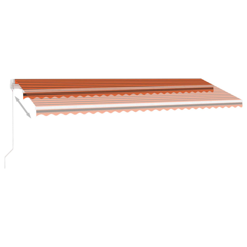 Produktbild för Fristående markis manuellt infällbar 500x300 cm orange/brun