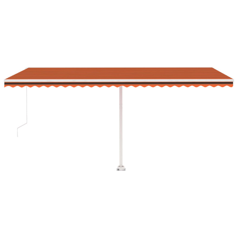 Produktbild för Fristående markis manuellt infällbar 500x300 cm orange/brun