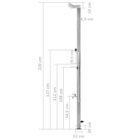 Produktbild för Utedusch 220 cm rostfritt stål