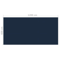 Produktbild för Värmeduk för pool PE 1200x600 cm svart och blå