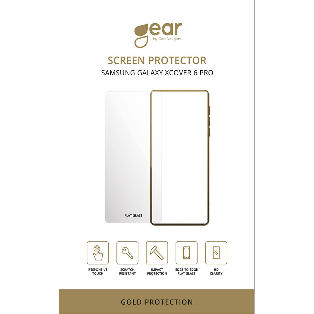 Produktbild för Glass Prot. Flat Case Friendly 2.5D GOLD Samsung Galaxy Xcover 6 Pro/7/7 Pro