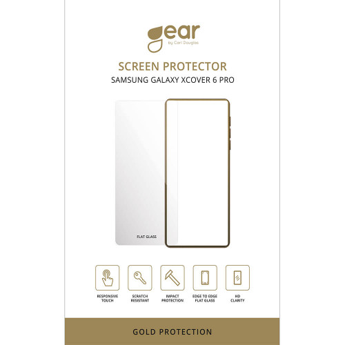 GEAR Glass Prot. Flat Case Friendly 2.5D GOLD Samsung Xcover 6 Pro/Xcover 7