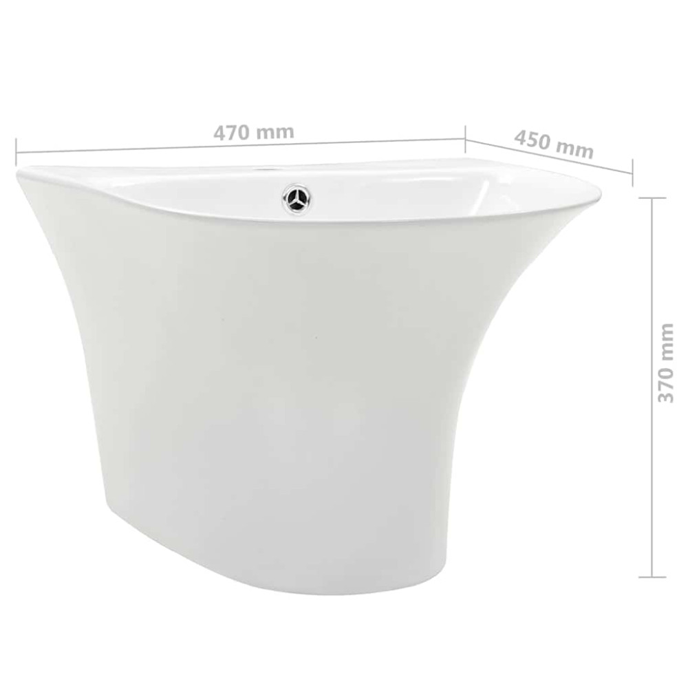 Produktbild för Handfat Vit 47 x 45 x 37 cm Glaserad keramik