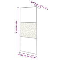 Produktbild för Duschvägg med ESG-glas stendesign 100x195 cm