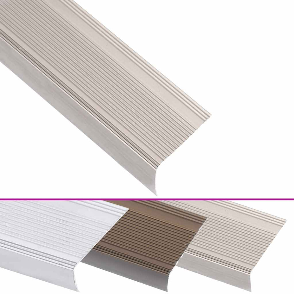 Produktbild för Trappnosar i L-form 5 st aluminium 90 cm champagne