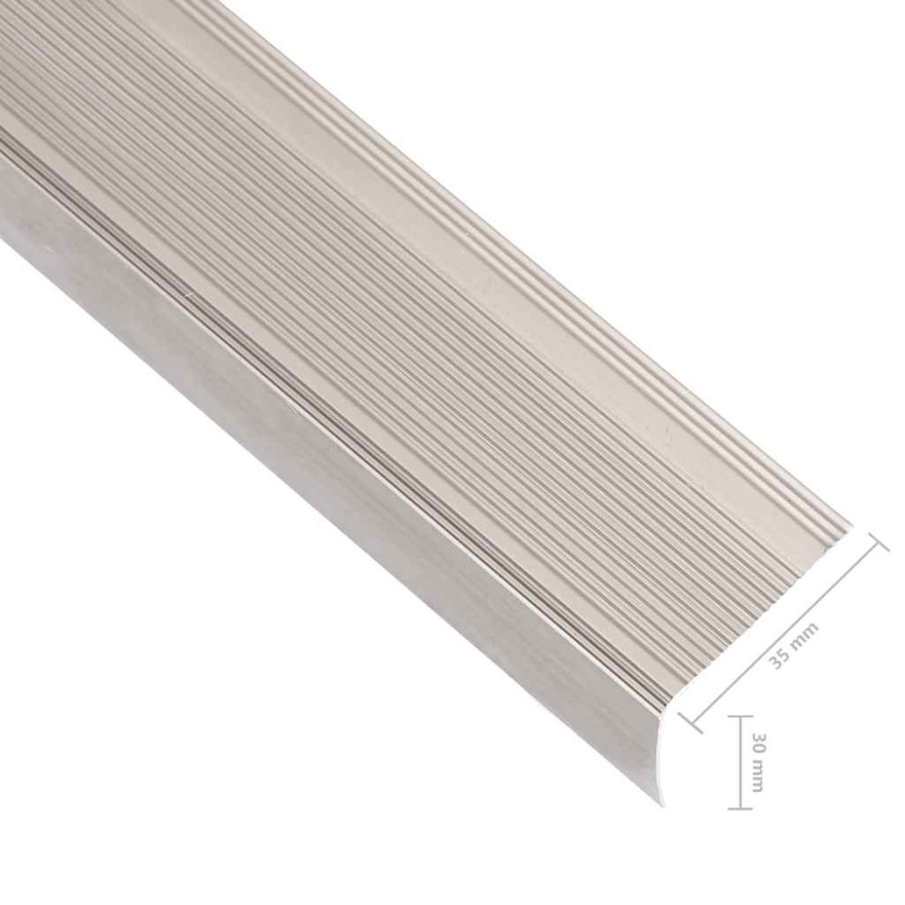 Produktbild för Trappnosar i L-form 5 st aluminium 90 cm champagne