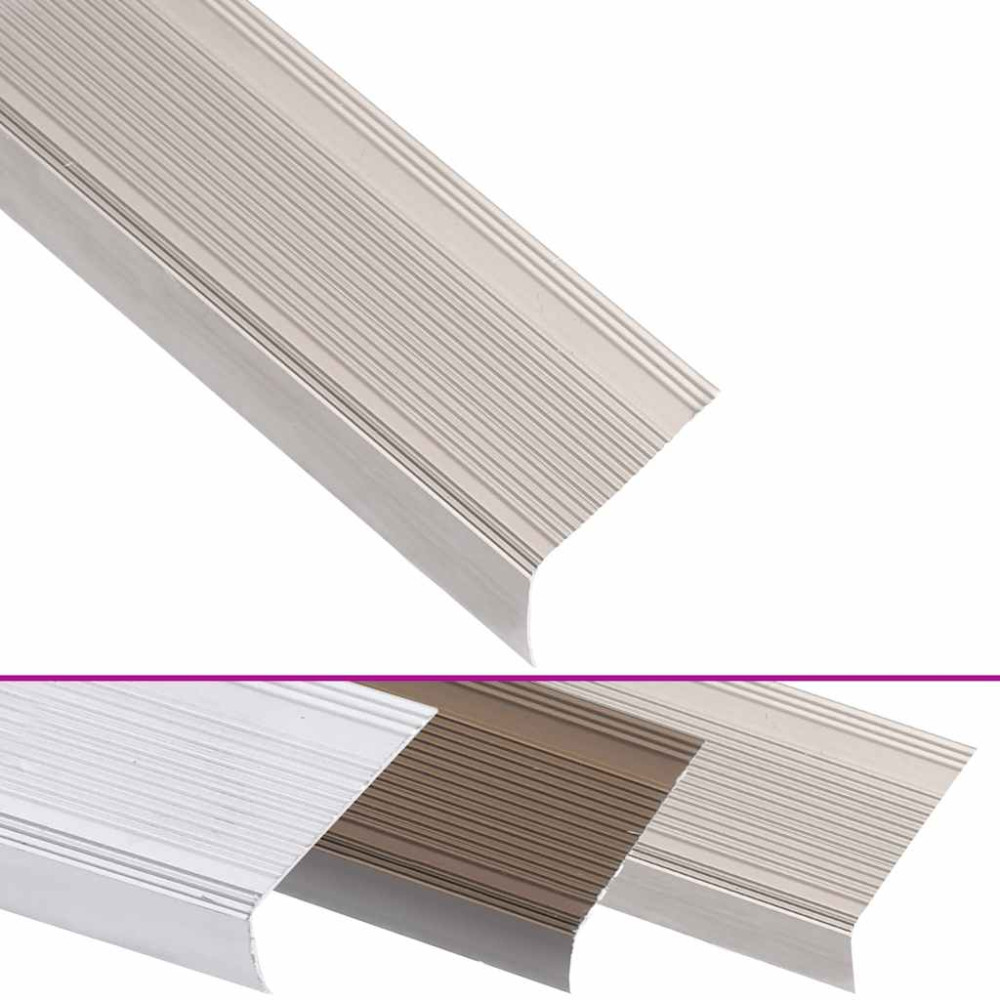 Produktbild för Trappnosings i L-form 15 st aluminium 90 cm champagne