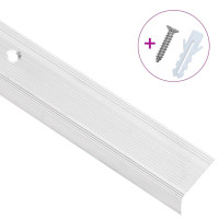 Produktbild för Trappnäsor i L-form 5 st aluminium 100 cm silver