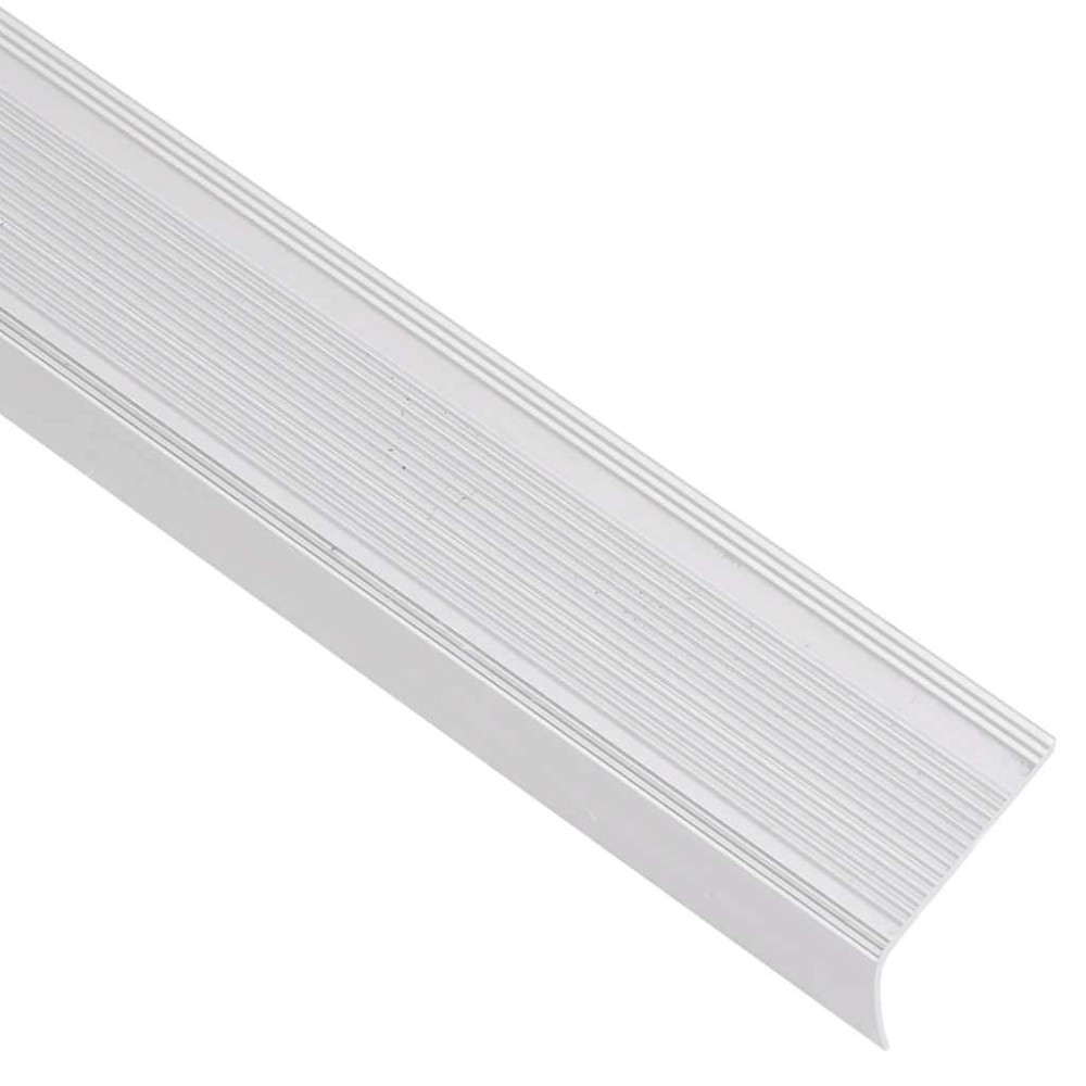 Produktbild för Trappnäsor i L-form 5 st aluminium 100 cm silver