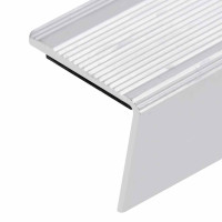 Produktbild för Trappnäsor i L-form 5 st aluminium 100 cm silver