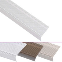 Produktbild för Trappnäsor i L-form 15 st aluminium 100 cm silver