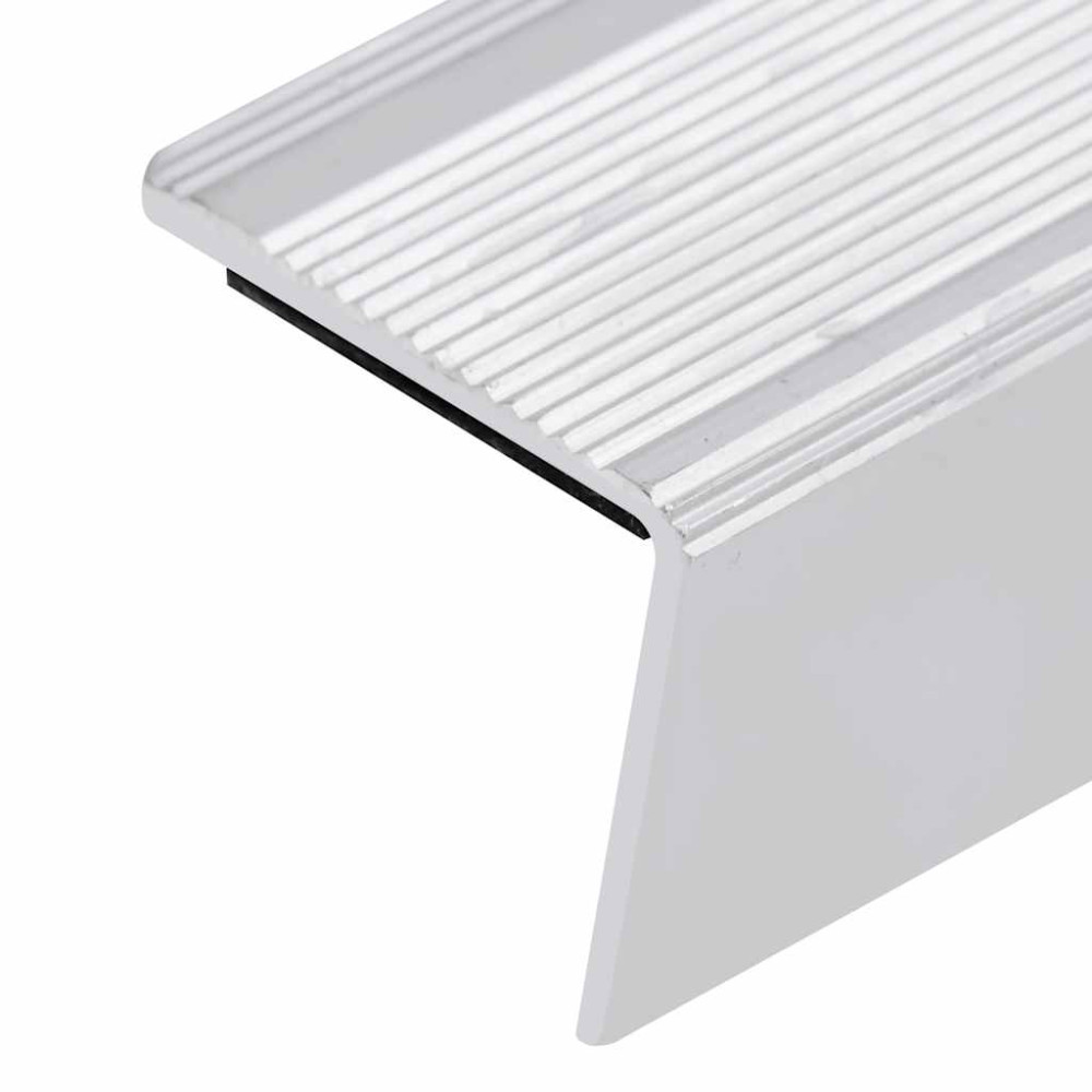Produktbild för Trappnäsor i L-form 15 st aluminium 100 cm silver