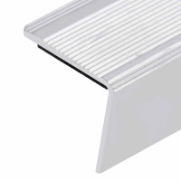 Produktbild för Trappnäsor i L-form 15 st aluminium 100 cm silver