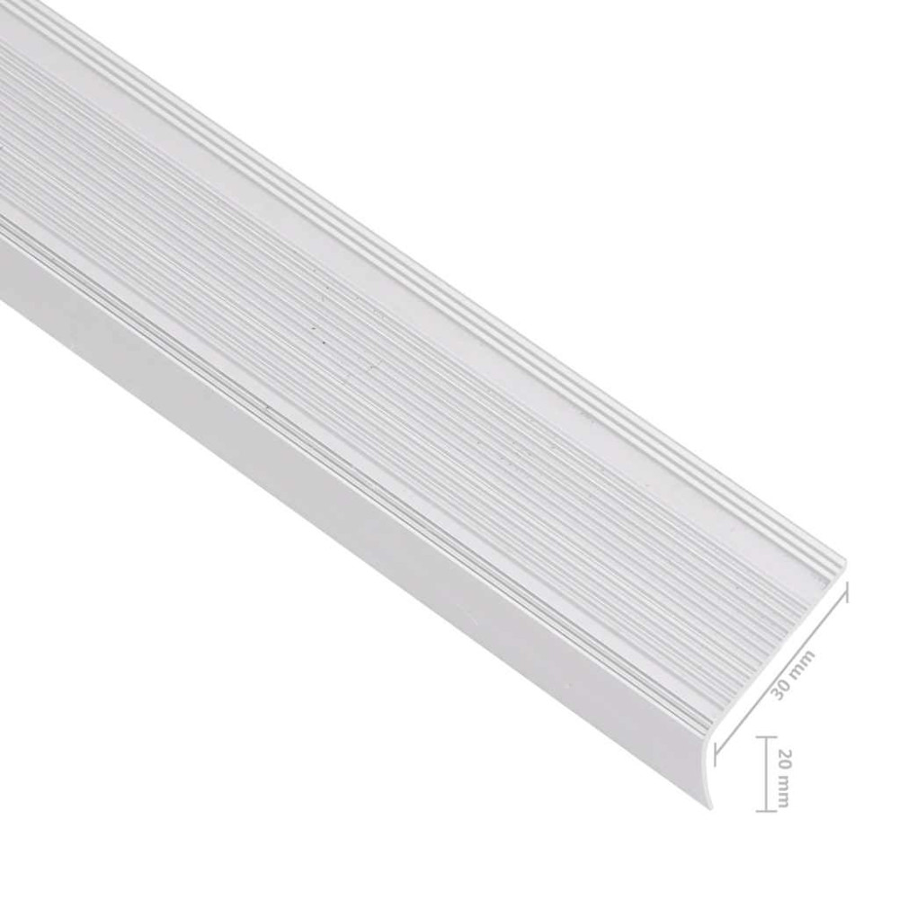 Produktbild för Trappnäsor i L-form 15 st aluminium 100 cm silver
