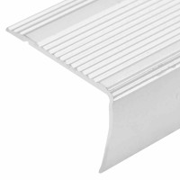 Produktbild för Trappnäsor i L-form 5 st aluminium 100 cm silver