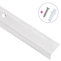 Produktbild för Trappnäsor i L-form 15 st aluminium 100 cm silver