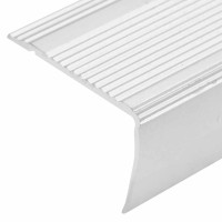 Produktbild för Trappnäsor i L-form 15 st aluminium 100 cm silver