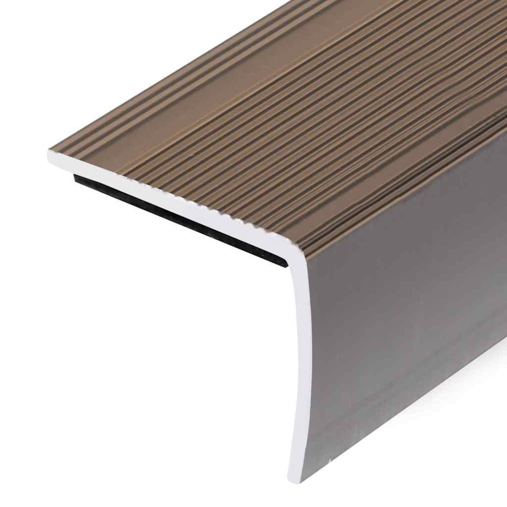 Produktbild för L-formade halkskydd för trapp 5 st aluminium 100 cm brun