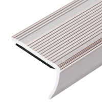 Produktbild för Trappnosar i L-form 5 st aluminium 100 cm champagne