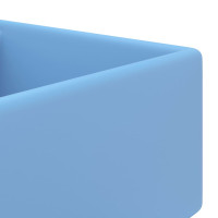 Produktbild för Fyrkantigt handfat bräddavlopp matt ljusblå 41x41 cm keramik