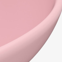 Miniatyr av produktbild för Lyxigt runt handfat matt rosa 32,5x14 cm keramik