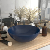 Produktbild för Handfat keramik mörkblå rund