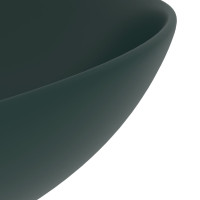 Produktbild för Handfat keramik mörkgrön rund