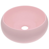 Miniatyr av produktbild för Lyxigt runt handfat matt rosa 40x15 cm keramik