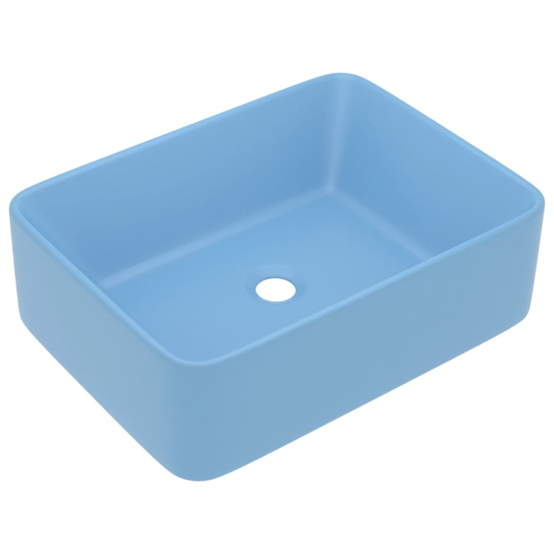 Produktbild för Lyxigt handfat matt ljusblå 41x30x12 cm keramik