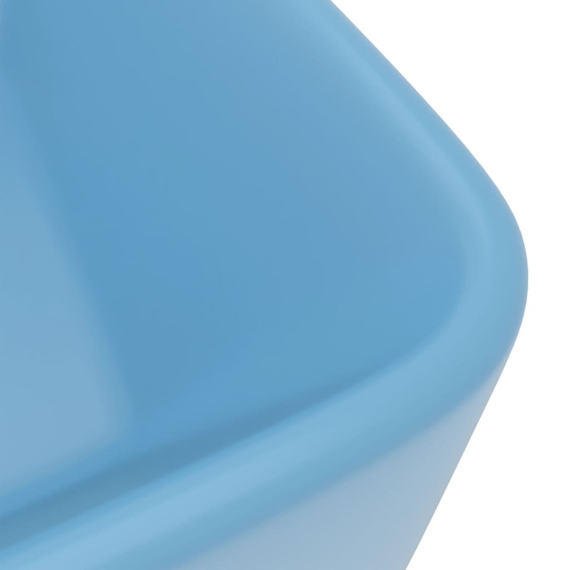 Produktbild för Lyxigt handfat matt ljusblå 41x30x12 cm keramik