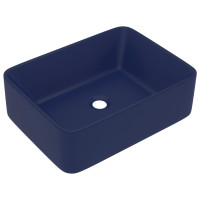 Miniatyr av produktbild för Lyxigt handfat matt mörkblå 41x30x12 cm keramik
