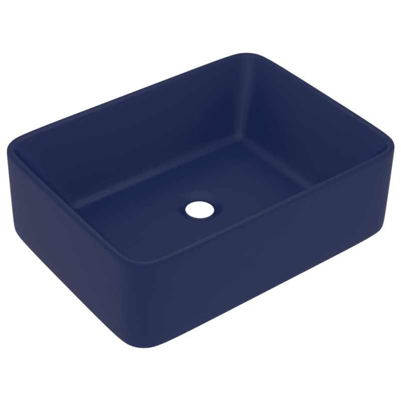 Produktbild för Lyxigt handfat matt mörkblå 41x30x12 cm keramik