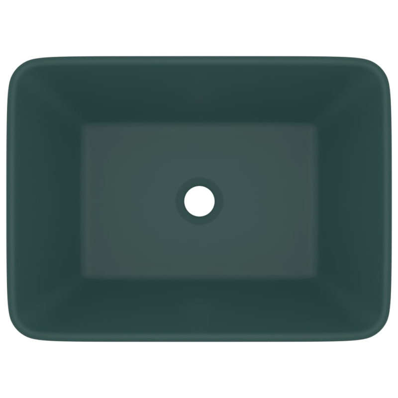 Produktbild för Lyxigt handfat matt mörkgrön 41x30x12 cm keramik